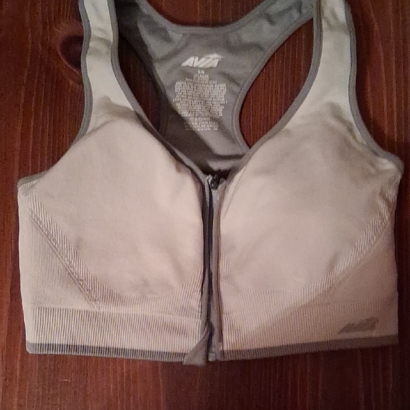 Avia Other - Avia Women's Light Gray Zip-Front Sports Bra